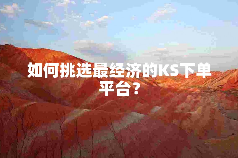 如何挑选最经济的KS下单平台？