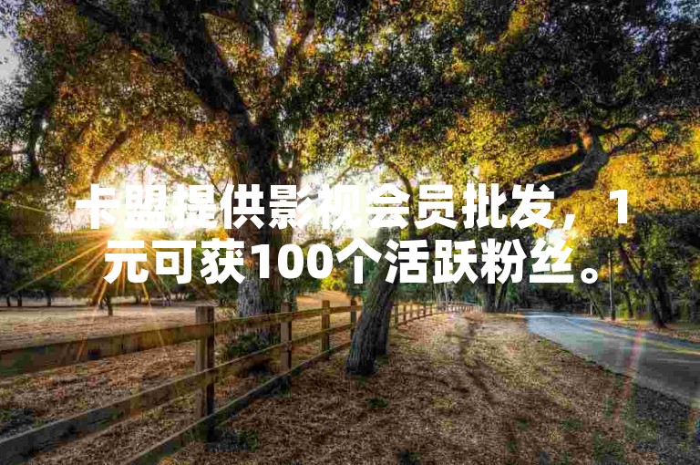 卡盟提供影视会员批发，1元可获100个活跃粉丝。