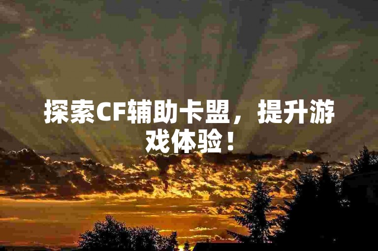 探索CF辅助卡盟，提升游戏体验！