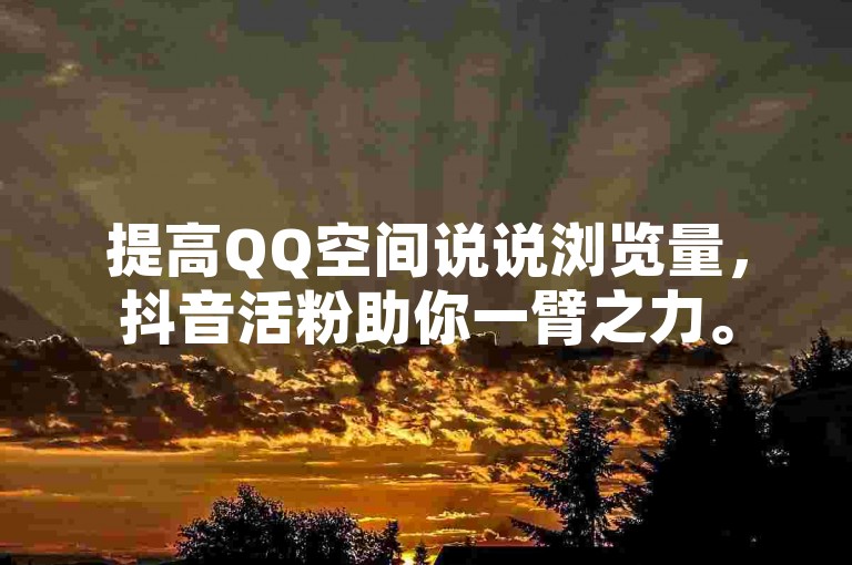提高QQ空间说说浏览量，抖音活粉助你一臂之力。