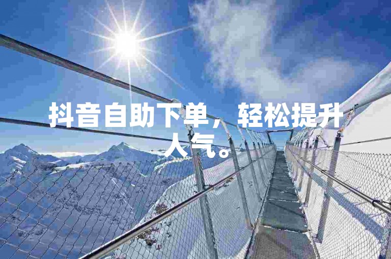 抖音自助下单，轻松提升人气。