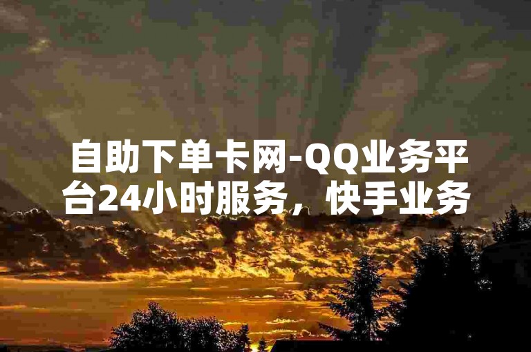 自助下单卡网-QQ业务平台24小时服务，快手业务自助刷。