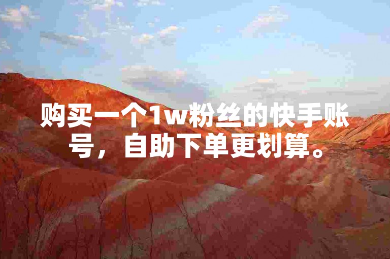 购买一个1w粉丝的快手账号，自助下单更划算。
