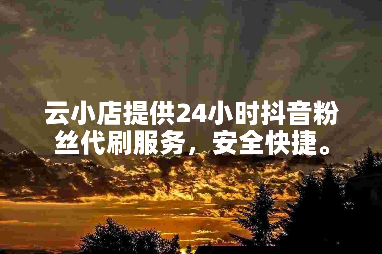 云小店提供24小时抖音粉丝代刷服务，安全快捷。