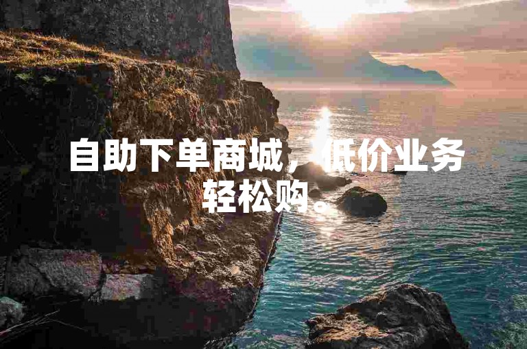 自助下单商城，低价业务轻松购。