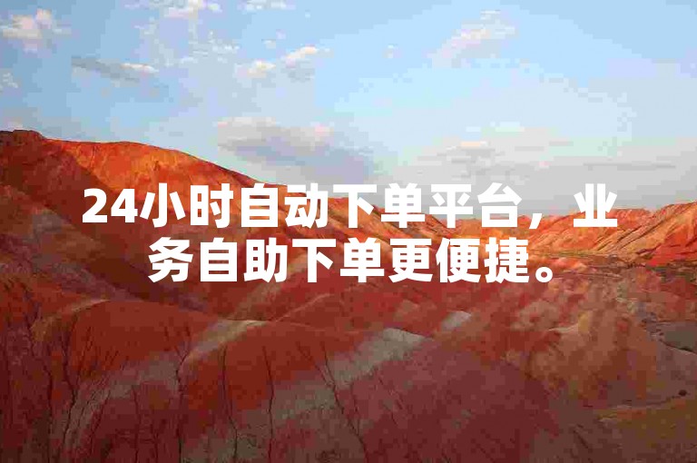 24小时自动下单平台，业务自助下单更便捷。