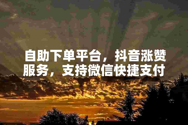 自助下单平台，抖音涨赞服务，支持微信快捷支付。
