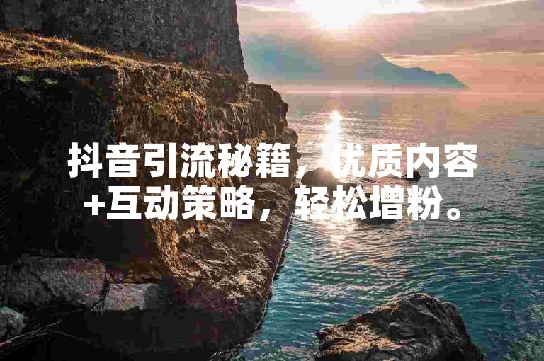 抖音引流秘籍，优质内容+互动策略，轻松增粉。