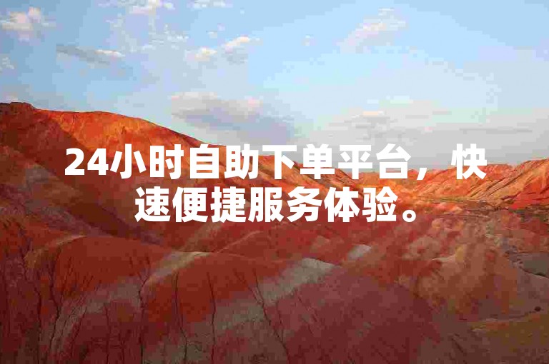 24小时自助下单平台，快速便捷服务体验。