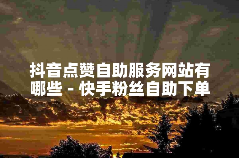 抖音点赞自助服务网站有哪些 - 快手粉丝自助下单平台秒到网站