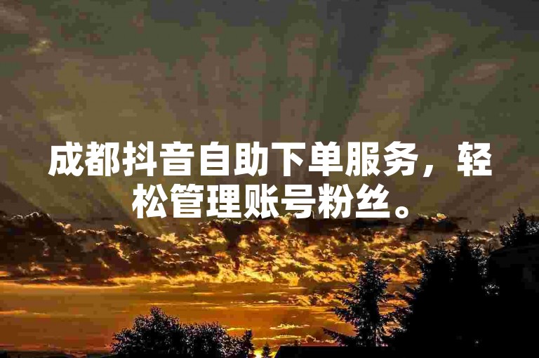 成都抖音自助下单服务，轻松管理账号粉丝。