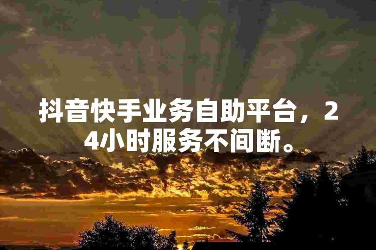 抖音快手业务自助平台，24小时服务不间断。