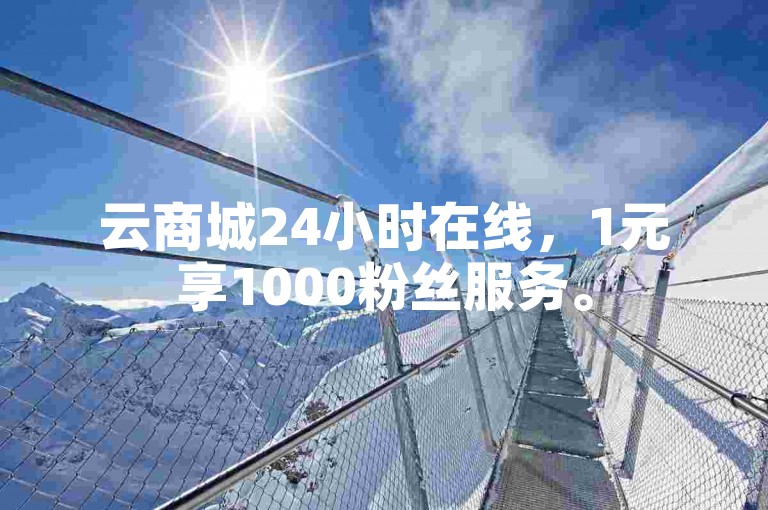云商城24小时在线，1元享1000粉丝服务。