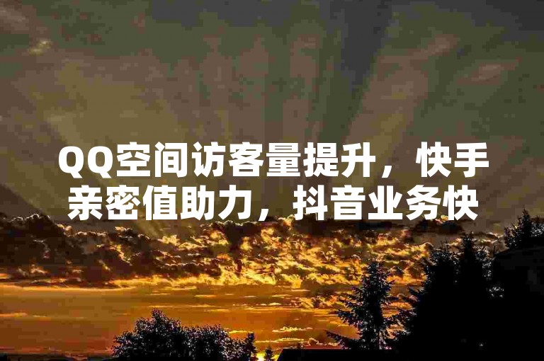 QQ空间访客量提升，快手亲密值助力，抖音业务快速下单。