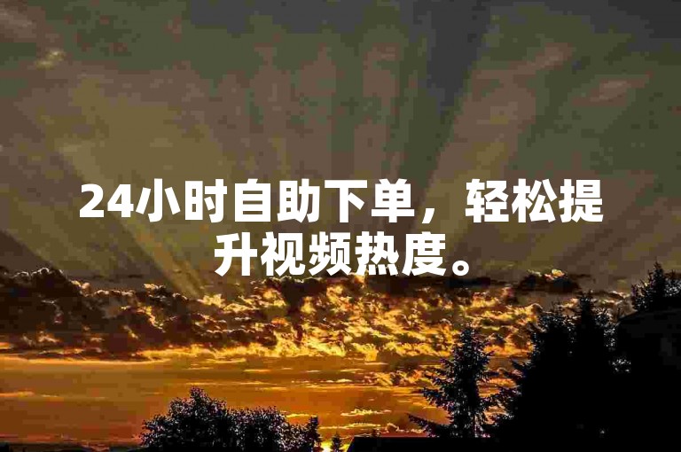 24小时自助下单，轻松提升视频热度。