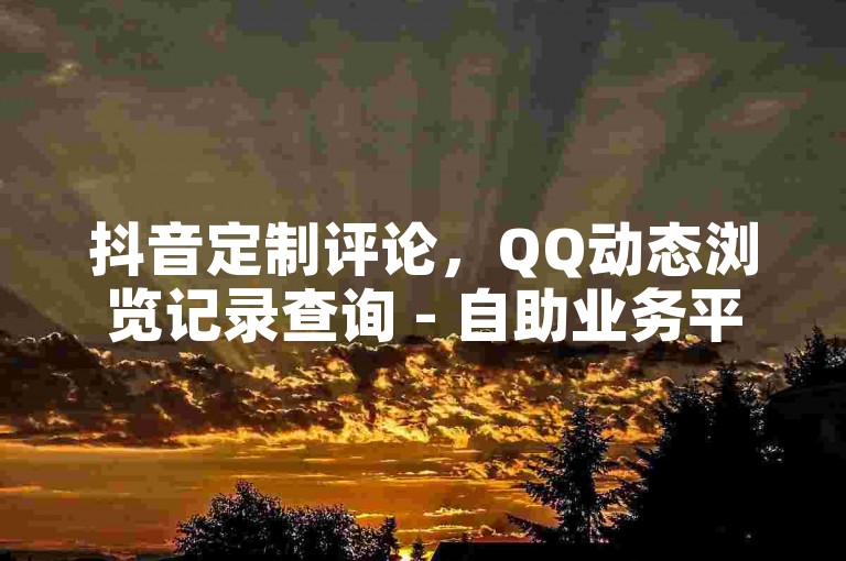 抖音定制评论，QQ动态浏览记录查询 - 自助业务平台。