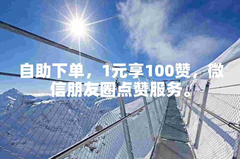 自助下单，1元享100赞，微信朋友圈点赞服务。