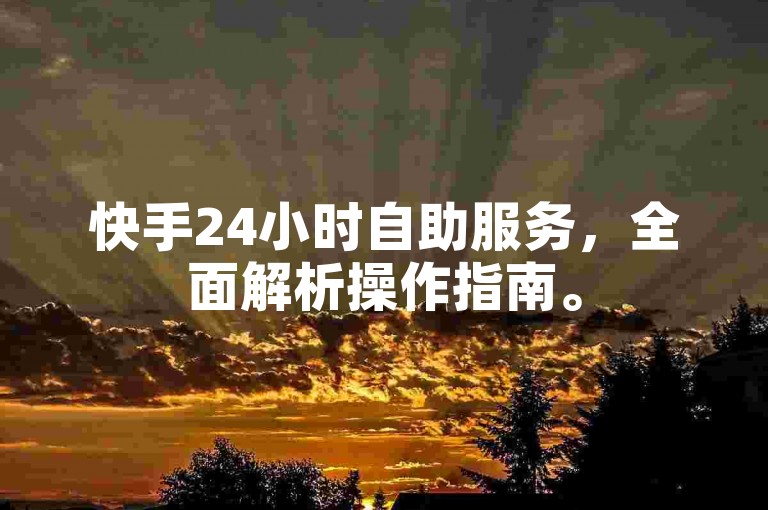 快手24小时自助服务，全面解析操作指南。