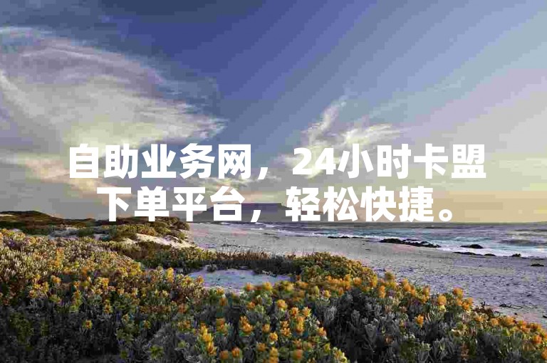 自助业务网，24小时卡盟下单平台，轻松快捷。
