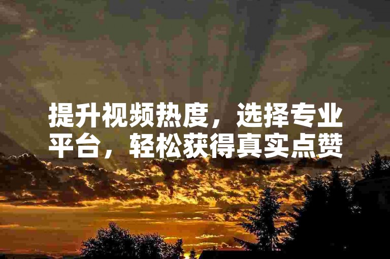 提升视频热度，选择专业平台，轻松获得真实点赞。