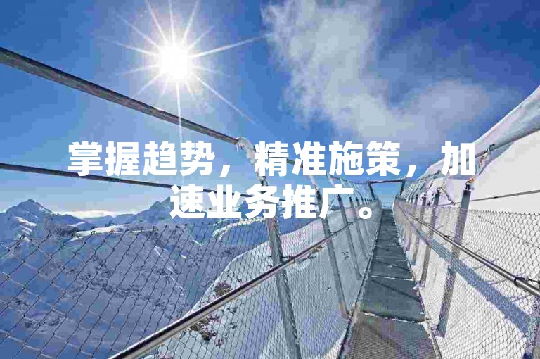 掌握趋势，精准施策，加速业务推广。