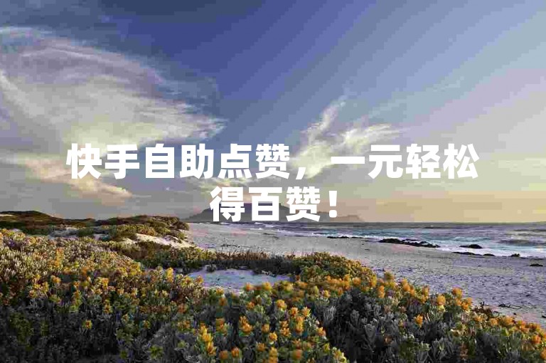 快手自助点赞，一元轻松得百赞！