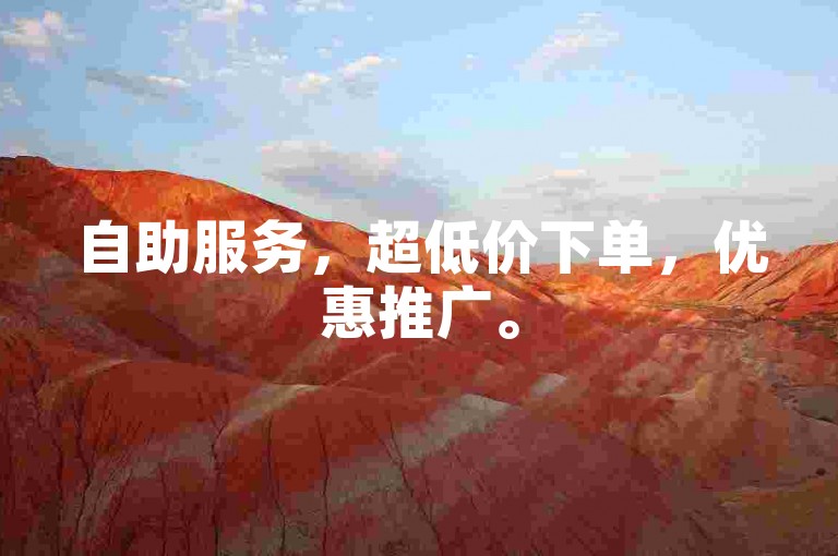 自助服务，超低价下单，优惠推广。