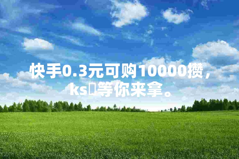 快手0.3元可购10000攒，ks鏃等你来拿。