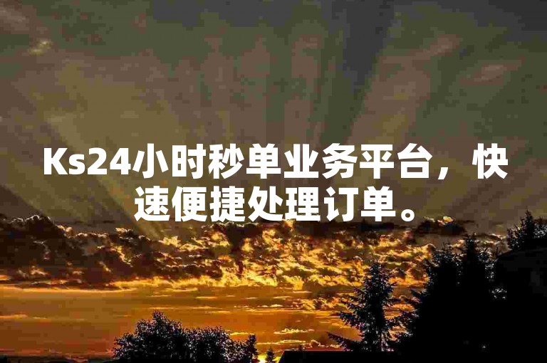 Ks24小时秒单业务平台，快速便捷处理订单。