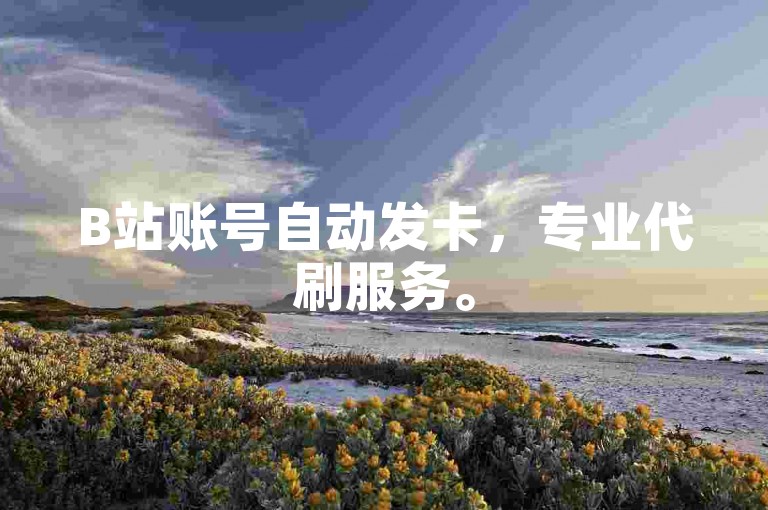 B站账号自动发卡，专业代刷服务。