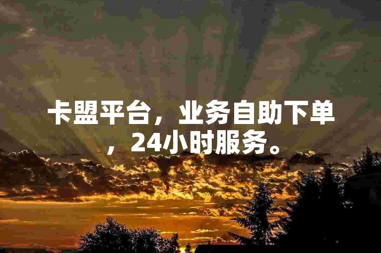 卡盟平台，业务自助下单，24小时服务。