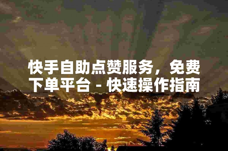 快手自助点赞服务，免费下单平台 - 快速操作指南。