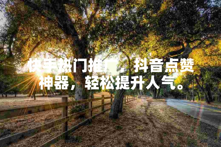 快手热门推广，抖音点赞神器，轻松提升人气。