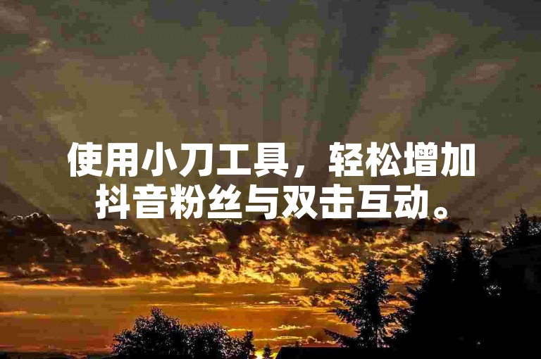 使用小刀工具，轻松增加抖音粉丝与双击互动。