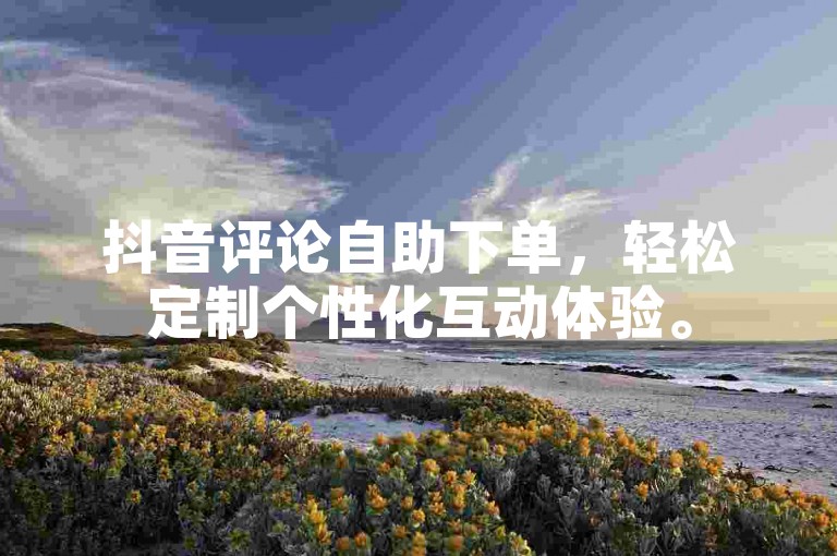 抖音评论自助下单，轻松定制个性化互动体验。