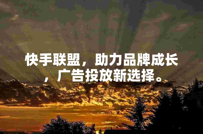 快手联盟，助力品牌成长，广告投放新选择。