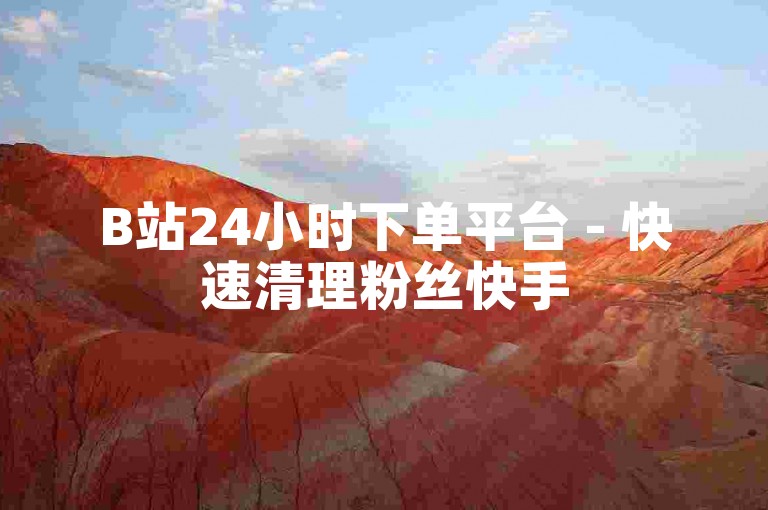 B站24小时下单平台 - 快速清理粉丝快手