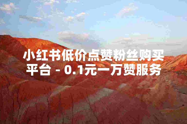 小红书低价点赞粉丝购买平台 - 0.1元一万赞服务