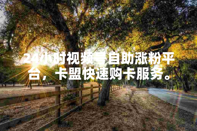 24小时视频号自助涨粉平台，卡盟快速购卡服务。