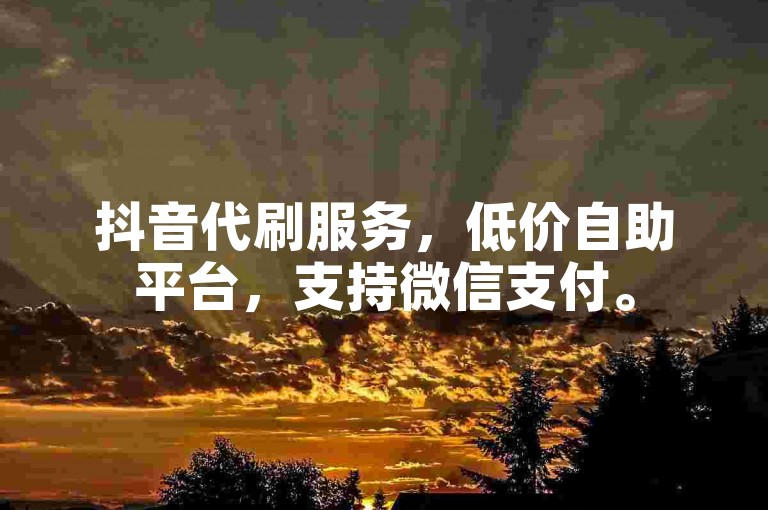 抖音代刷服务，低价自助平台，支持微信支付。