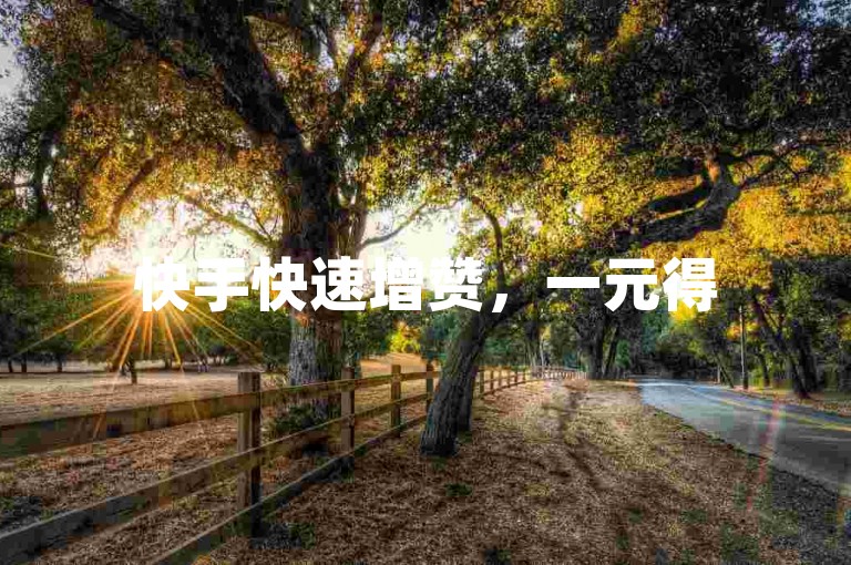 快手快速增赞，一元得500赞，自助平台实惠选择。