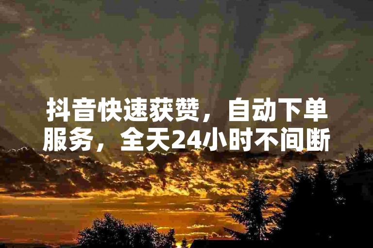 抖音快速获赞，自动下单服务，全天24小时不间断。