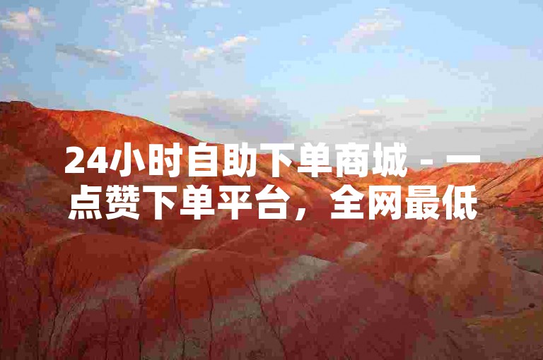 24小时自助下单商城 - 一点赞下单平台，全网最低价自助下单软件。