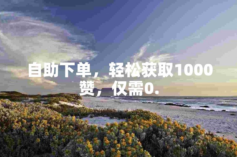 自助下单，轻松获取1000赞，仅需0.5元。