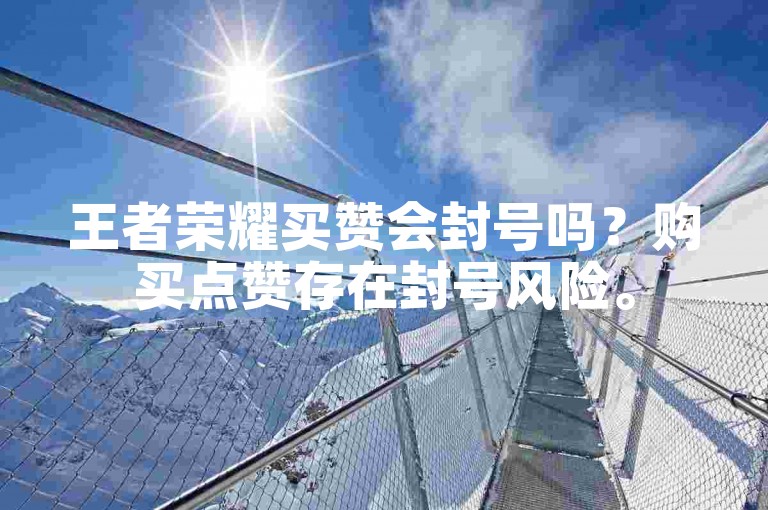 王者荣耀买赞会封号吗？购买点赞存在封号风险。