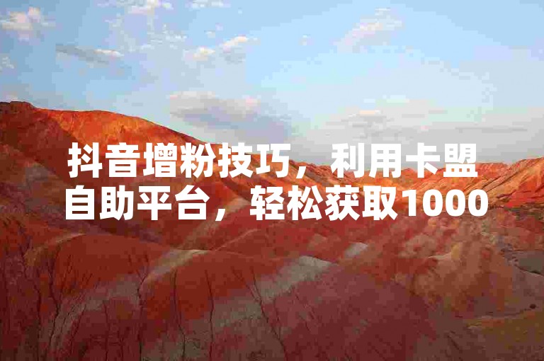 抖音增粉技巧，利用卡盟自助平台，轻松获取1000真实粉丝。