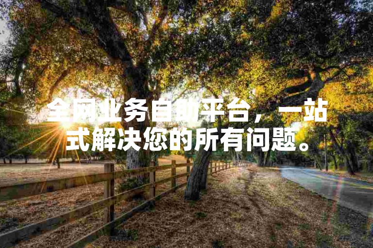 全网业务自助平台，一站式解决您的所有问题。
