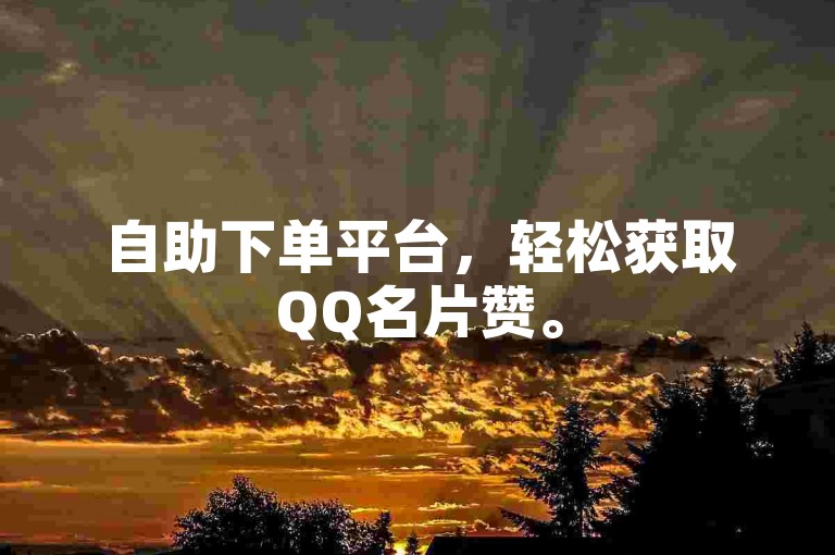 自助下单平台，轻松获取QQ名片赞。