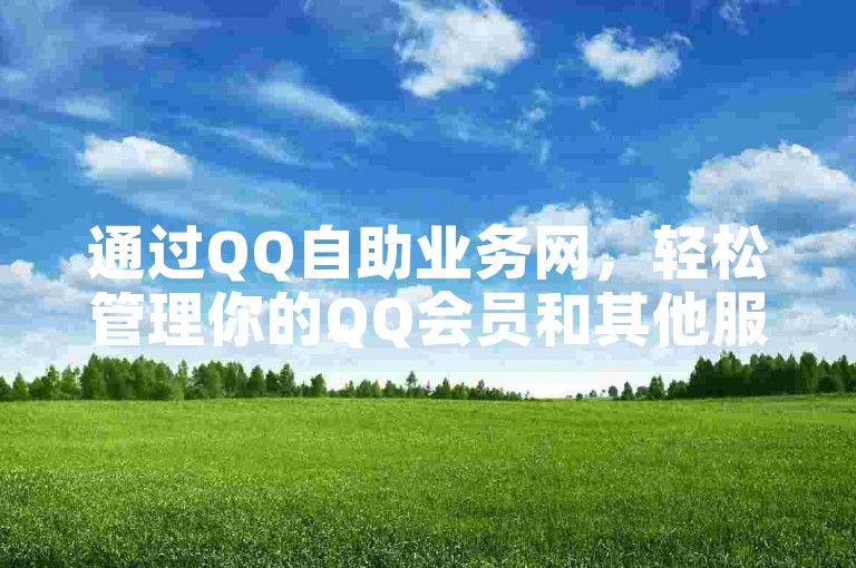 通过QQ自助业务网，轻松管理你的QQ会员和其他服务。