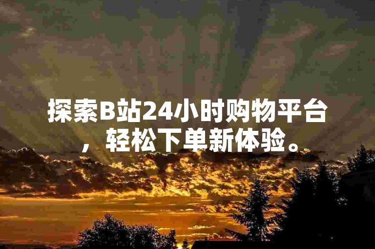 探索B站24小时购物平台，轻松下单新体验。